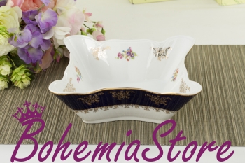 Салатник Квадратный 17 см Мэри-Энн (Mary-Anne) Мелкие Цветы Кобальт Чехия